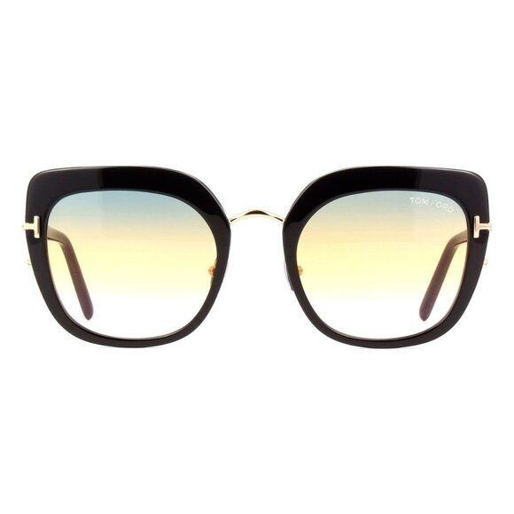 A0829Z New TOM FORD Virginia Black Cat Eye FT0945/S 01B Sunglasses Women - Picture 2 of 4